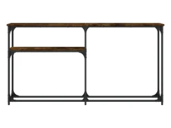 Consola*vidaxl Mesa consola 145x22,5x75cm derivados de madeira carvalho fumado Natural claro