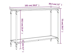 Consola*vidaxl Mesa consola 101x30,5x75cm derivados de madeira carvalho sonoma Natural claro