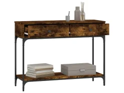 Consola| Mesa consola 100x34,5x75cm derivados de madeira carvalho fumado PT237193 Castanho