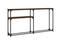 Consola| Mesa consola 145x22,5x75cm derivados madeira carvalho PT503218 Castanho