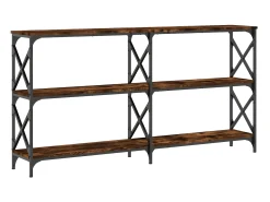 Consola| Mesa consola 156x28x80,5cm derivados de madeira carvalho fumado PT943493 Castanho