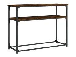Consola| Mesa consola 100x35,5x75cm derivados de madeira carvalho fumado PT282443 Castanho
