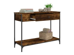 Consola| Mesa consola 100x34,5x75cm derivados de madeira carvalho fumado PT200389 Castanho