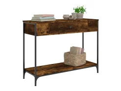 Consola| Mesa consola 100x34,5x75cm derivados de madeira carvalho fumado PT200389 Castanho