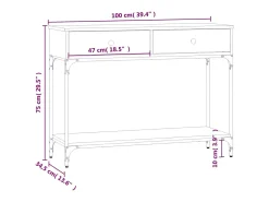 Consola*vidaxl Mesa consola 100x34,5x75cm derivados de madeira sonoma Cinzento