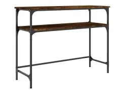 Outlet Mesa consola 100x35,5x75cm derivados de madeira carvalho fumado PT402122 Castanho