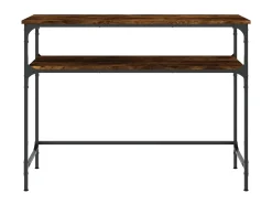 Outlet Mesa consola 100x35,5x75cm derivados de madeira carvalho fumado PT402122 Castanho