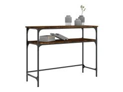 Outlet Mesa consola 100x35,5x75cm derivados de madeira carvalho fumado PT402122 Castanho