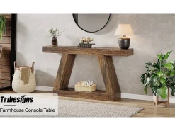 Tribesigns Mesa Console 140 x 30 x 80 cm, Mesa auxiliar, Mesa de corredor, Mesa Console com Espaço de Armazenamento na entrada^ Consola