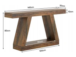 Tribesigns Mesa Console 140 x 30 x 80 cm, Mesa auxiliar, Mesa de corredor, Mesa Console com Espaço de Armazenamento na entrada^ Consola