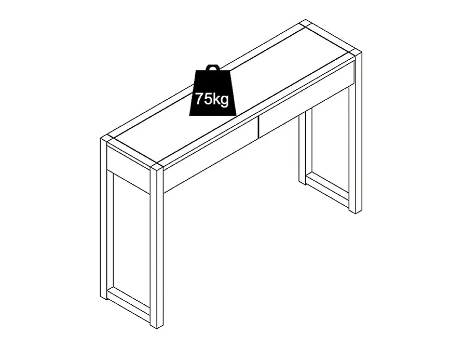 Consola*Vente-unique Mesa console com 2 gavetas em cor natural - NELIZAR Natural claro