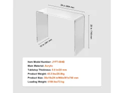 Consola* Mesa Console em Ácrílico SucceBuy, Mesa Auxiliar para Hall de Entrada, 97 X 38 X 74 CM Transparente