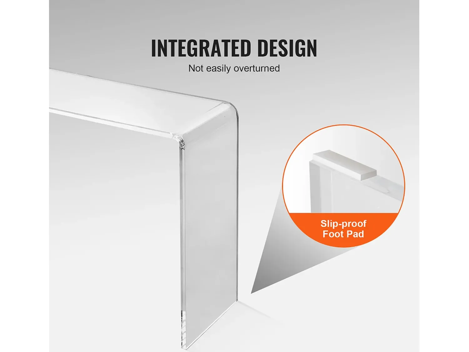 Consola* Mesa Console em Ácrílico SucceBuy, Mesa Auxiliar para Hall de Entrada, 97 X 38 X 74 CM Transparente