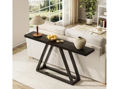 Best Tribesigns Mesa Console Estreita de 160 cm, Mesa para Sofá Longa para Trás do Sofá para Entrada, Corredor, Sala de Estar, Preta Preto
