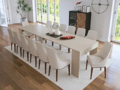 Vente-unique Mesa console extensível 12 lugares - 6 extensões - - ONEGA Bege