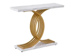 Consola* Mesa Console SucceBuy 100 cm, 1 Nível, Mesa Console Estreita para a Entrada e a Sala Branco
