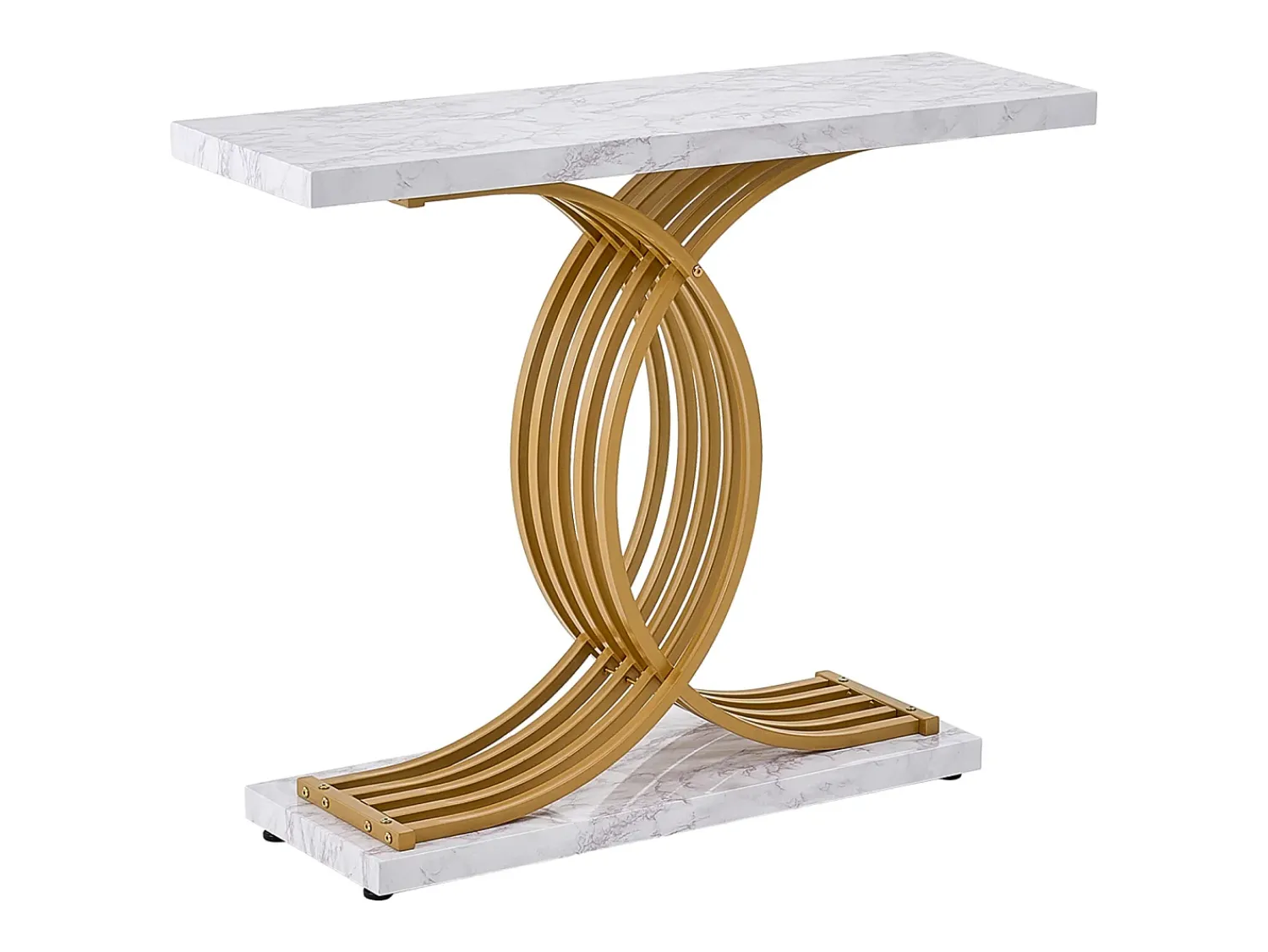 Consola* Mesa Console SucceBuy 100 cm, 1 Nível, Mesa Console Estreita para a Entrada e a Sala Branco
