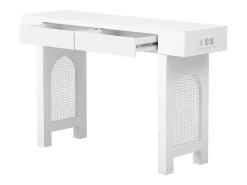 ModernLuxe Mesa console 120x35,5x76,5cm - con 2 gavetas - con tomada de corrente - MDF -^ Consola