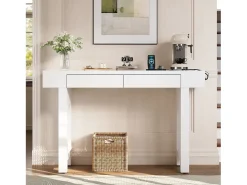 ModernLuxe Mesa console 120x35,5x76,5cm - con 2 gavetas - con tomada de corrente - MDF -^ Consola