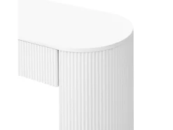 Consola*ModernLuxe Mesa console 120x33x76cm - con 2 gavetas - Cantos arredondados - MDF - Branco