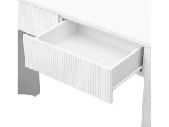 Consola*ModernLuxe Mesa console 120x33x76cm - con 2 gavetas - Cantos arredondados - MDF - Branco