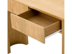 ModernLuxe Mesa console 120x33x76cm - con 2 gavetas - Cantos arredondados - MDF - Natural^ Consola