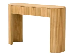 ModernLuxe Mesa console 120x33x76cm - con 2 gavetas - Cantos arredondados - MDF - Natural^ Consola