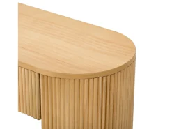 ModernLuxe Mesa console 120x33x76cm - con 2 gavetas - Cantos arredondados - MDF - Natural^ Consola