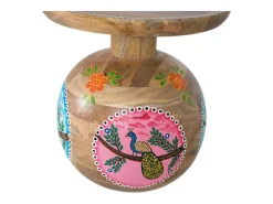 Mesa De Apoio*Giner y colomer Mesa d'appoint em madeira manguier e detalhes pintados à la main Multicor