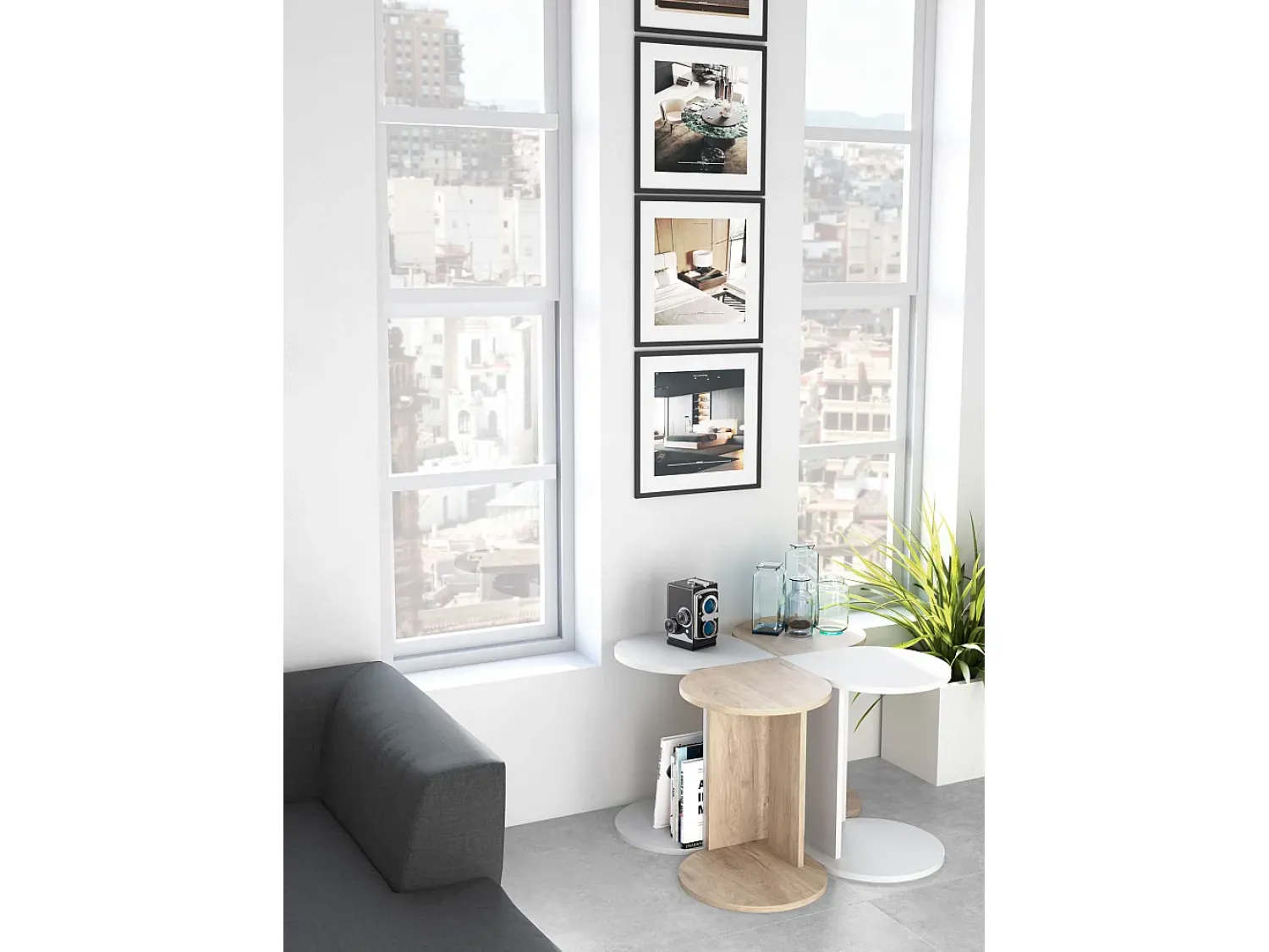 Online Herdasa Mesa de apoio - A62cm x L46cm x P55cm carvalho claro -Trébol Natural claro