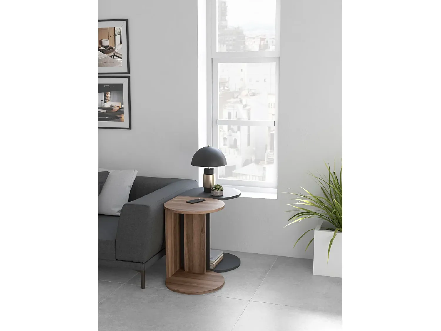 Mesa De Apoio*Herdasa Mesa de apoio - A62cm x L46cm x P55cm nogueira -Trébol Castanho