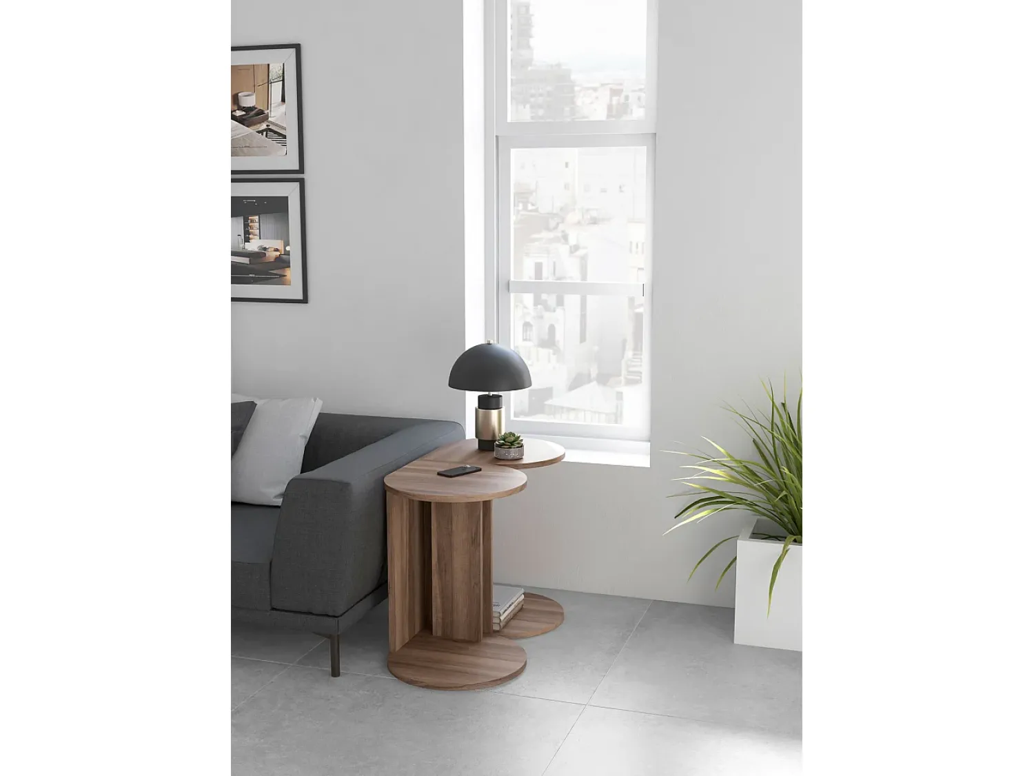 Mesa De Apoio*Herdasa Mesa de apoio - A62cm x L46cm x P55cm nogueira -Trébol Castanho