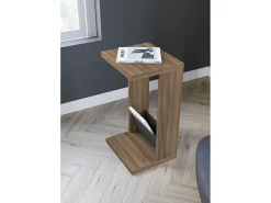 Discount Herdasa Mesa de apoio - A70cm x L40cm x P35cm nogueira e cinza antracite -Trébol Natural escuro