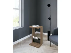 Discount Herdasa Mesa de apoio - A70cm x L40cm x P35cm nogueira e cinza antracite -Trébol Natural escuro
