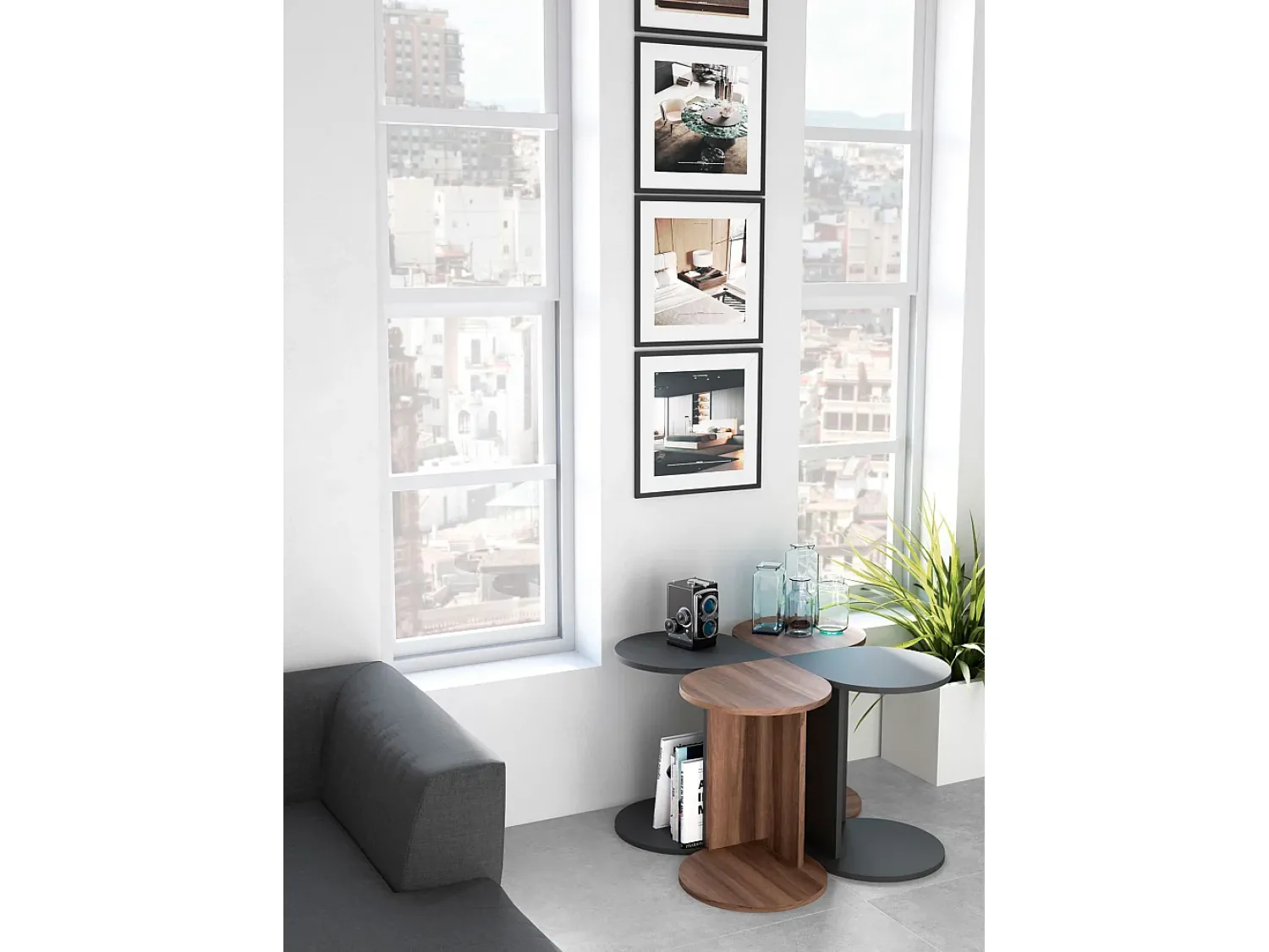 Herdasa Mesa de apoio - A62cm x L46cm x P55cm -Trébol^ Mesa De Apoio