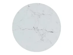 Mesa De Apoio| Mesa de apoio 45 cm dourada e vidro temperado branco mármore PT225078 Dourado