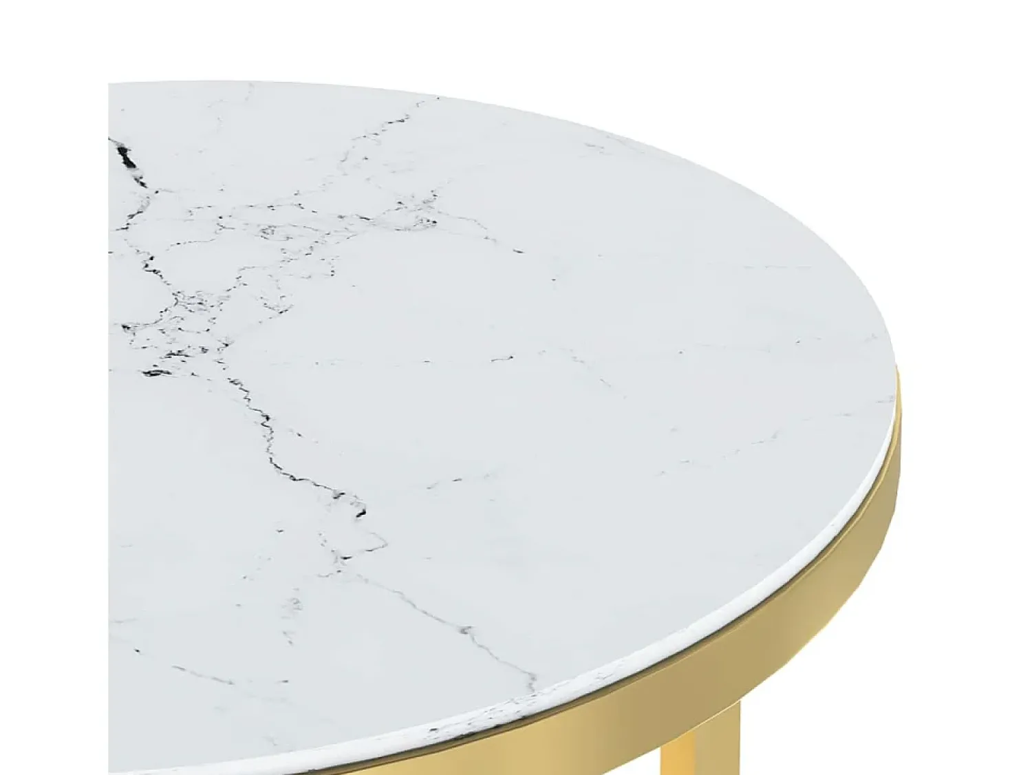 Mesa De Apoio|vidaxl Mesa de apoio 45 cm dourada e vidro temperado branco mármore Dourado