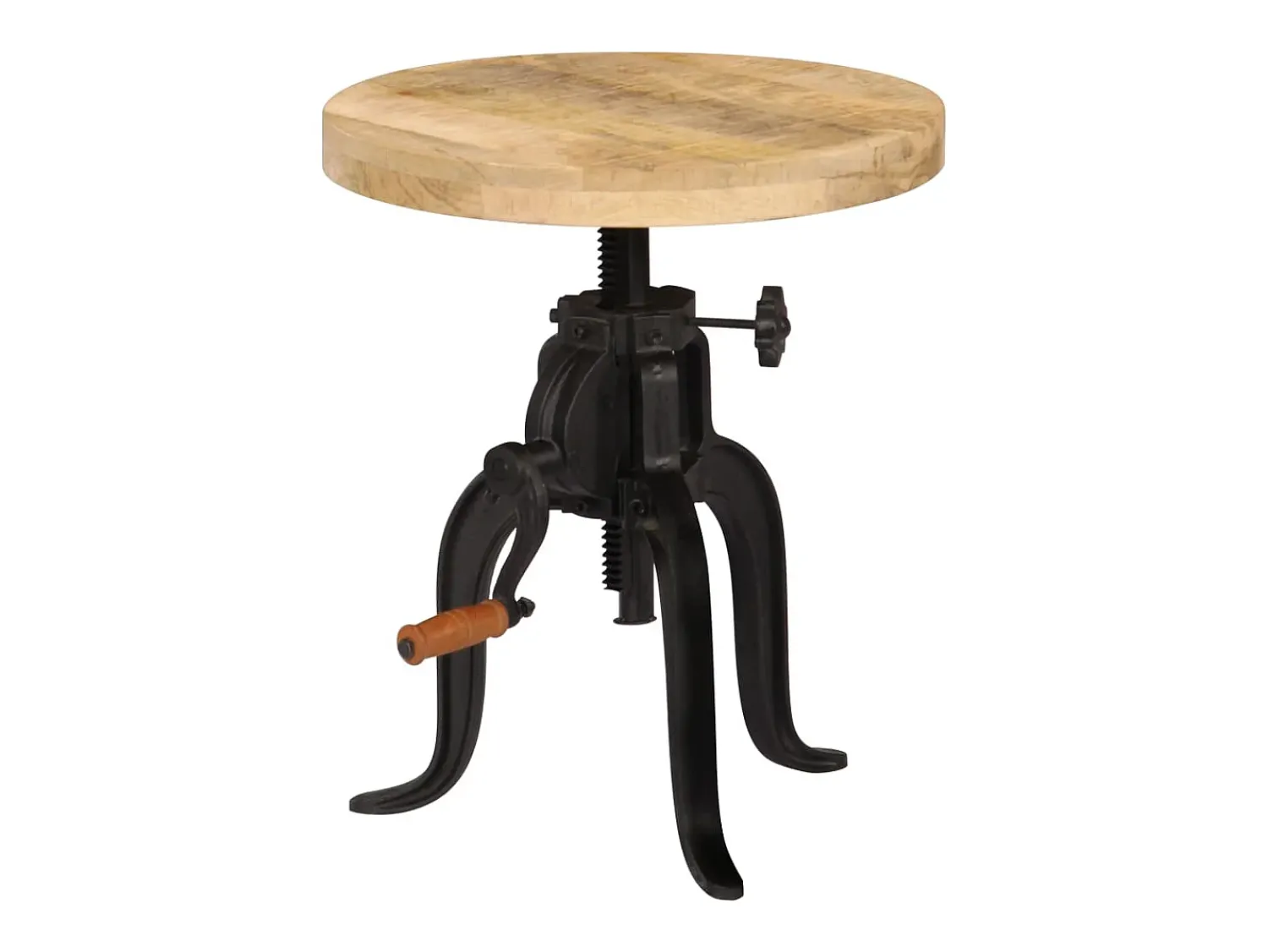 Mesa De Apoio|vidaxl Mesa de apoio 45 x (45-62) cm madeira mangueira e ferro fundido Natural claro