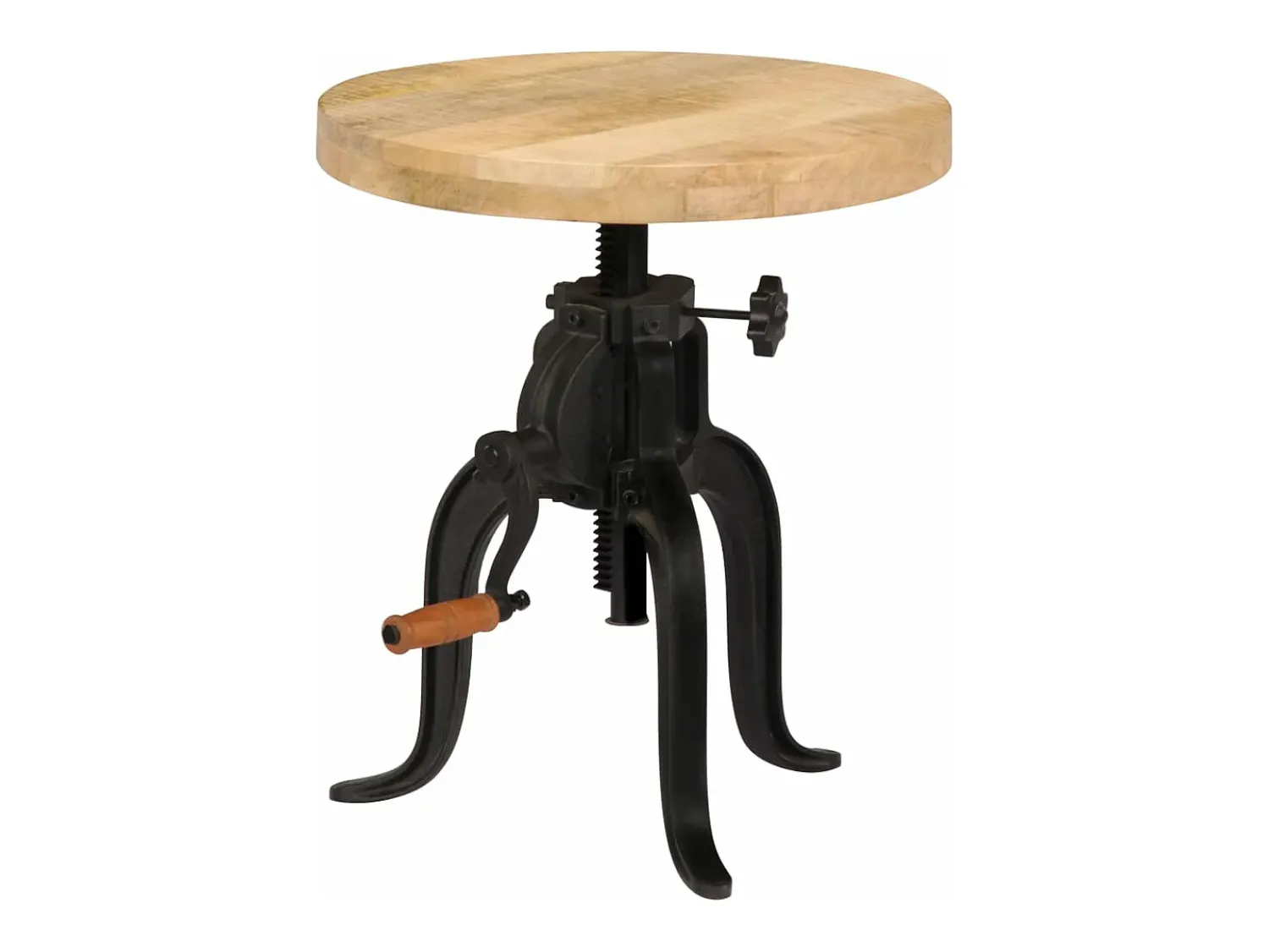 Mesa De Apoio|vidaxl Mesa de apoio 45 x (45-62) cm madeira mangueira e ferro fundido Natural claro