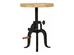 Mesa De Apoio|vidaxl Mesa de apoio 45 x (45-62) cm madeira mangueira e ferro fundido Natural claro