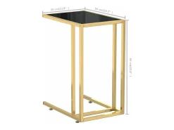 Mesa De Apoio*vidaxl Mesa de apoio ao computador preto 50x35x65 cm vidro temperado Cinzento / Dourado