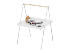 Mesa De Apoio|Loft24 Mesa de apoio Aurora em cinzento grafite com tampo em mármore branco Natural claro