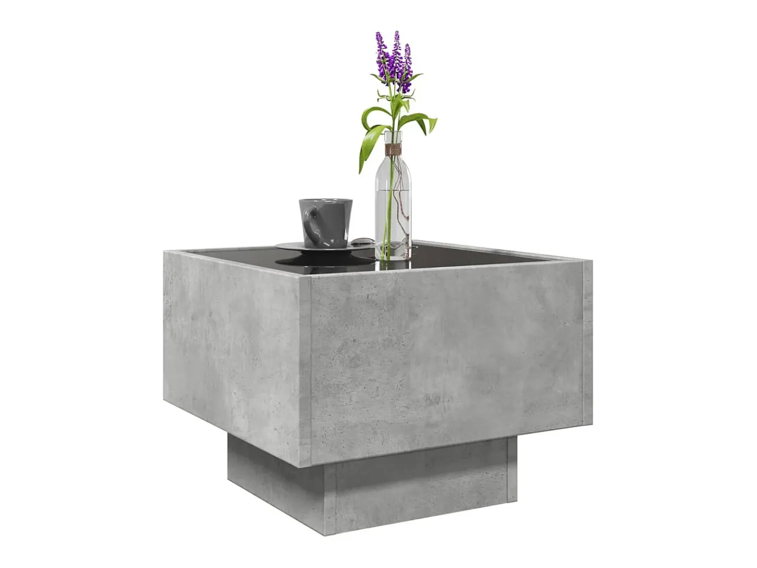 Mesa De Centro*vidaxl Mesa de apoio c/ LEDs 40x40x30 cm derivados de madeira Cinzento