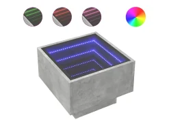 Mesa De Centro*vidaxl Mesa de apoio c/ LEDs 40x40x30 cm derivados de madeira Cinzento
