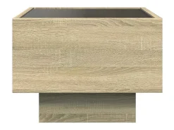 Mesa De Centro*vidaxl Mesa de apoio c/ LEDs 40x40x30 cm derivados de madeira Natural claro