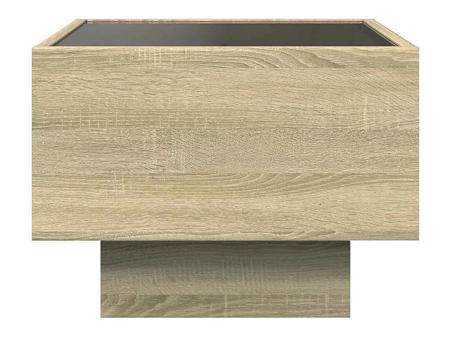 Mesa De Centro*vidaxl Mesa de apoio c/ LEDs 40x40x30 cm derivados de madeira Natural claro