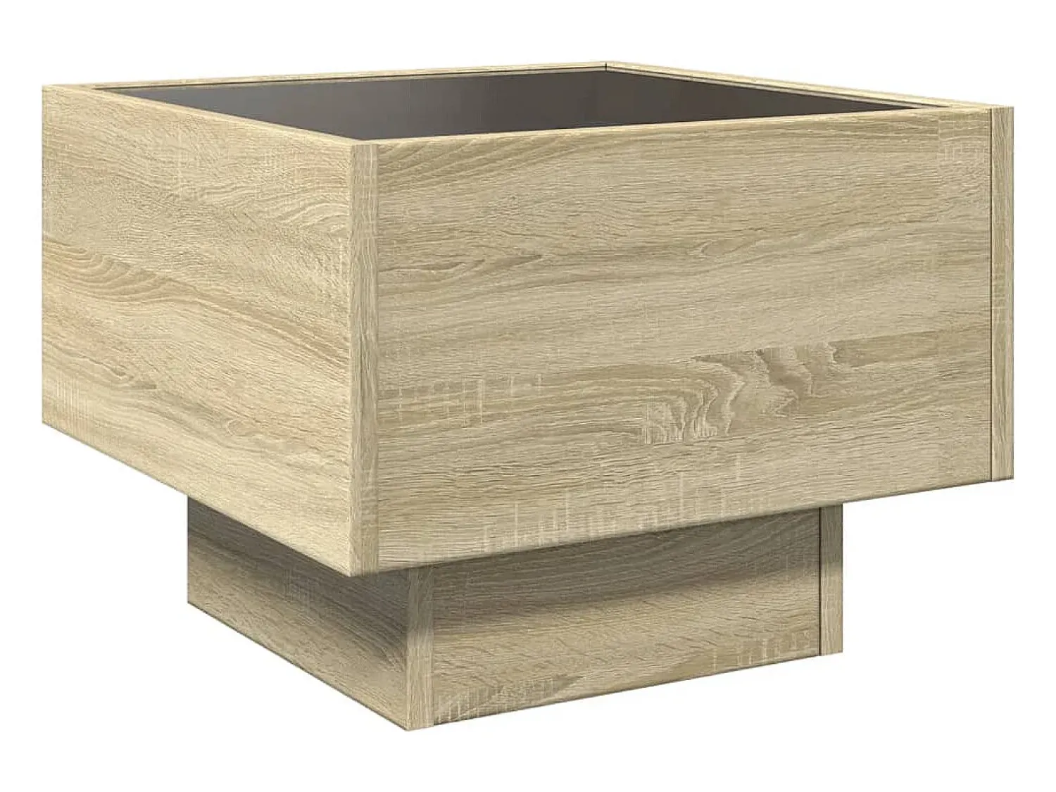 Mesa De Centro*vidaxl Mesa de apoio c/ LEDs 40x40x30 cm derivados de madeira Natural claro