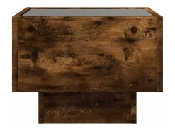 Mesa De Centro*vidaxl Mesa de apoio c/ LEDs 40x40x30 cm derivados de madeira Natural claro