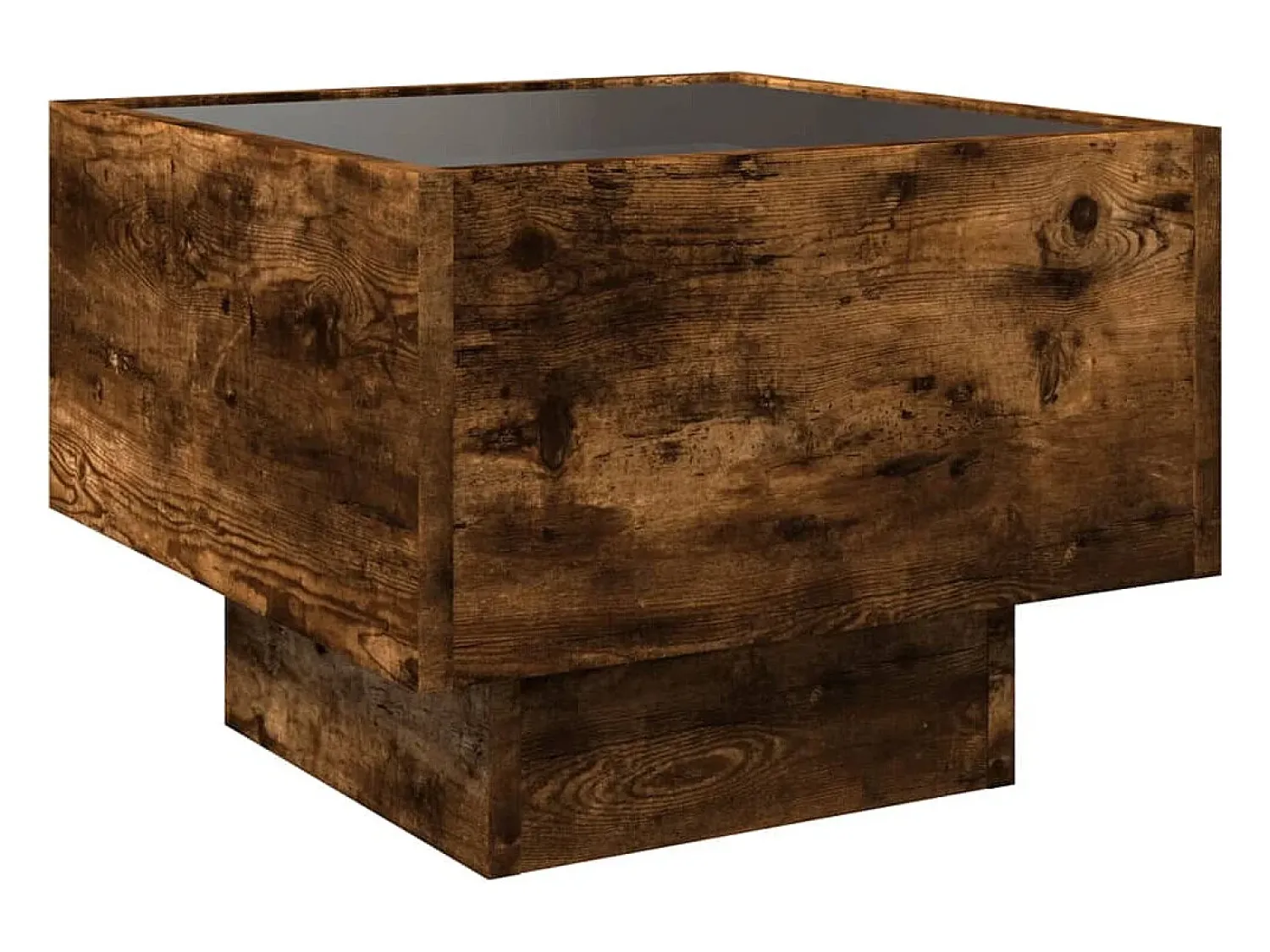 Mesa De Centro*vidaxl Mesa de apoio c/ LEDs 40x40x30 cm derivados de madeira Natural claro
