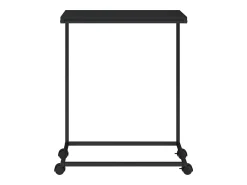 vidaxl Mesa de apoio c/ rodas 55x35x70 cm derivados de madeira preta^ Mesa De Apoio
